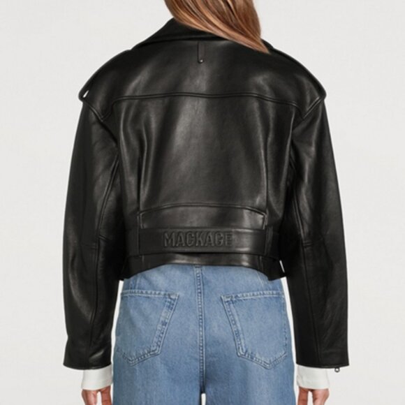 Mackage Xenia Cropped Leather Jacket (XL) - Picture 16 of 16